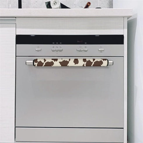 Brown Cow Print Refrigerator Door Handle Cover - Antiskid Protector Gloves for Fridge, Oven, 2 Pieces Keep Off