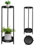 CEFZUM Plant Stand Indoor Outdoor, 2 Tier 24" Tall Black Flower Pot Plant