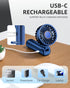 FrSara Portable Handheld Fan, Mini Desk Fan, 2000mAh Ultra-Long Battery Life, 3-Speed Adjustment