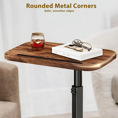 360 (15.8"x 11.8"x 33", Sofa TV Tray Table for Couch, Swivel Height Adjustable TV Trays for Eating on Couch, Side Table