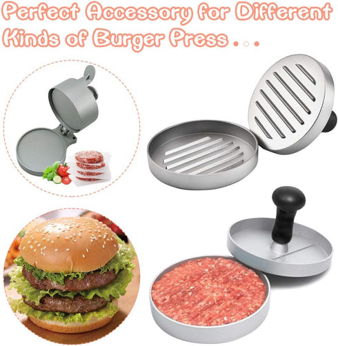 Square Patty Paper Set of 300, 5.5x5.5 Inch Non Stick Patty Paper Sheets for Burger Press and Baking