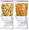 Double Cereal Dispenser - Large Countertop Storage Containers for Pantry Dry Food, 2PC