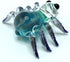 Spider Miniature Figurines, Hand Painted Blown Glass Art Collectible Gift for Home Decor (Black Blue)