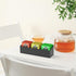 NiHome Magnetic Three-Compartment Acrylic Tea Bag Organizer, Durable Storage Solution for Tea Bags (Black)
