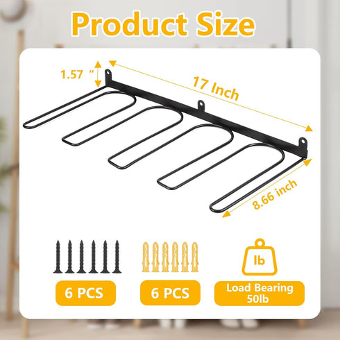 Plowatxi 4 Closet, Boot Rack, Pair Wader Hangers Wall Mount Shoe Rack - Sturdy Heavy Duty Boots Storage Organizer Tall