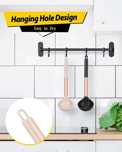 Pack of 2 Silicone Ladle Spoons, Large Non-Stick Kitchen Utensils, High Heat Resistant, BPA Free for Cooking