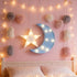 QiaoFei Decorative Moon-Star Night Light,Cute LED Nursery Night Lamp Gift-Marquee Moon-Star Sign for Birthday