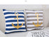 Nautical Decorative Pillow Cover, Gold Anchor Pattern and Stripes 18X18 (Navy Stripes)