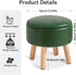 13 Inch WBD023GR IBUYKE Foot Stool Ottoman with Storage, Round Small Foot Rest with Padded Seat and Wood Legs, PU Faux