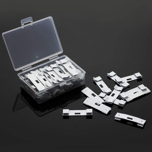 Blulu 30 Pcs Vertical Blind Repair Tabs Kit, Vane Savers Blind Repair Clip, Window Replacement Slats Parts, White