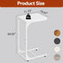 Set 2, WLIVE C-Shaped End Table of Small Couch Side Tables with Metal Frame, Sofa Table TV Tray for Living Room