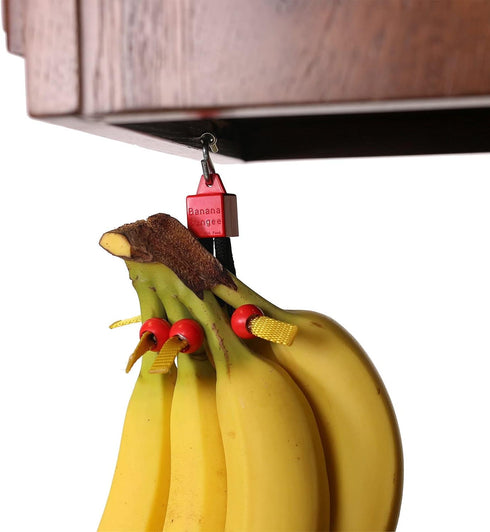 Banana Bungee Red Banana Hook Holder, Made in USA, for Multiple Bunches or Single Banana