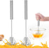 OOKUU Stainless Steel Egg Whisk - Whizzy Whisk, Semi-Automatic Blender for Blending, Whisking, Beating (2Pack 12in)