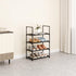 COAPUKT Closets Handle(4-Tier-Black) Metal Stackable Small Shoe Rack Organizer, Narrow Shoe Racks for Entryway, Shoe