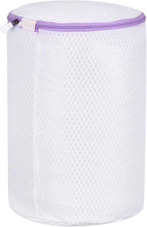 uxcell Shoes Washing Bag, 7.9 x 15 Inch Cylinder Mesh Laundry Bags for Sneakers and Delicates