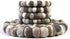 Hand Crafted Felt Ball Wool Trivet Mat, 8" Round Pad, Tie Dye Grey from Nepal