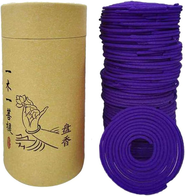 120pcs/box Natural Lavender Spiral Incense Coils, Buddhist Incense