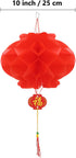 10 Pcs Chinese New Year Lanterns, Red Lanterns Set for Spring Festival Wedding Decoration (25 Cm/10")