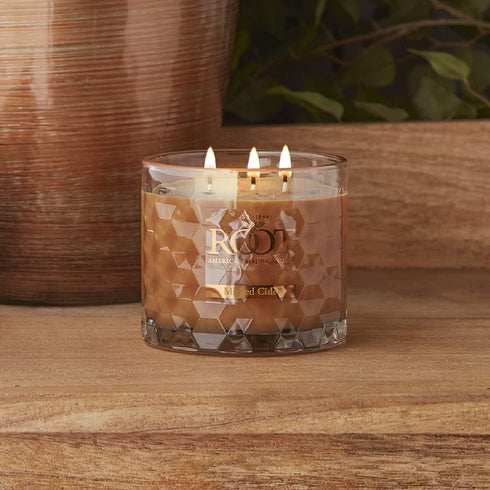 Root Candles Fall Scented Candles - Honeycomb Glass Premium 3-Wick Handcrafted Beeswax Blend Candle, 12-Ounce