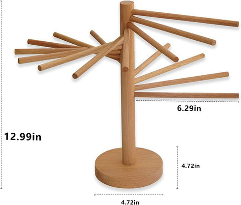 Valdus Wood Collapsible Homemade Household Noodle Dryer Rack Hanging Pasta Drying Rack for Home Kitchen