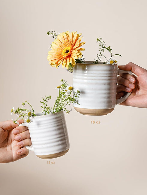 18 oz,Ceramic Set, 3.8 inch, Set 4, LE TAUCI Coffee Mugs Mug Coffee Cups for Latte, Hot Tea, Cappuccino, Mocha, Cocoa