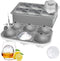 ROTTAY Ice Cube Trays (Set of 2), Sphere Ice Ball Maker with Lid & Large Square Ice Cube Maker for Whiskey