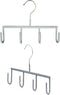 Mawa by Reston Lloyd Non-Slip Clothes Hanger for Belts, Set of 2, Style GH, Silver with 4 Hooks