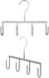 Mawa by Reston Lloyd Non-Slip Clothes Hanger for Belts, Set of 2, Style GH, Silver with 4 Hooks