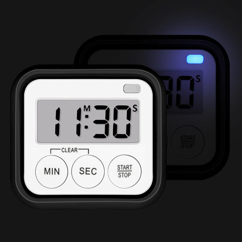 Kitchen Timers for Cooking, Magnetic Digital Timers 2 Pack for Classroom, Kids, Teachers, Black