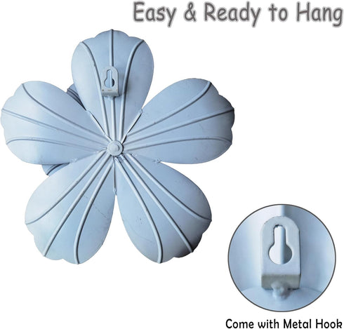 Metal Flower Wall Sculpture, 9.5" Rustic Modern Floral Artwork, Distressed 3D Layered Vintage Iron Flower Hanging Accent