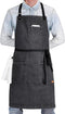 Denim Apron with Pockets, Professional for Mens Womens Chef Kitchen Cooking Grill
