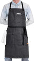 Denim Apron with Pockets, Professional for Mens Womens Chef Kitchen Cooking Grill