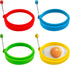 YOLCAR Egg Ring Set, Silicone Egg Ring Molds, Fried Egg Rings and Non-stick