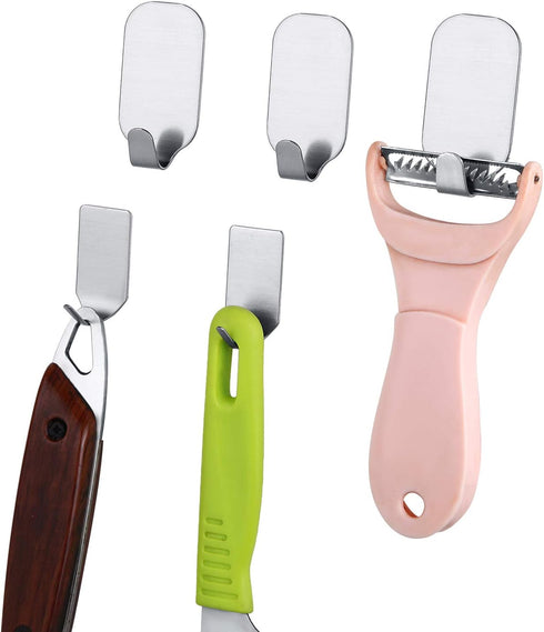 Heavy Duty Adhesive Hooks Wall Hangers Waterproof Stainless Steel Sticky Hook for Kitchen Utensils, Keys, Robe, Coat,