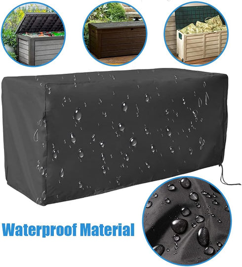 COOSOO Deck Box Cover Waterproof Heavy Duty Patio Ottoman Cover All Weather Protection Outdoor Large Deck Cover