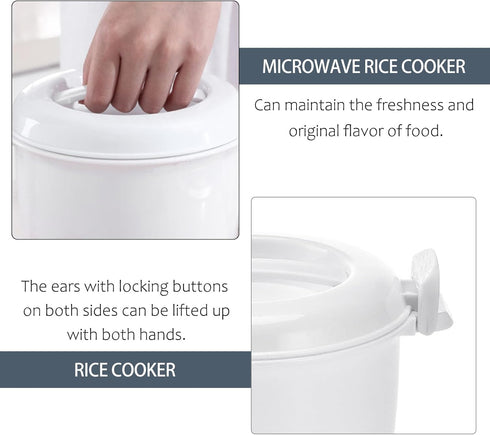 Angoily Small Microwave Rice Maker: Portable Microwave Rice Cooker Vegetable Steamer Set, Microwavable Pasta Cooker,
