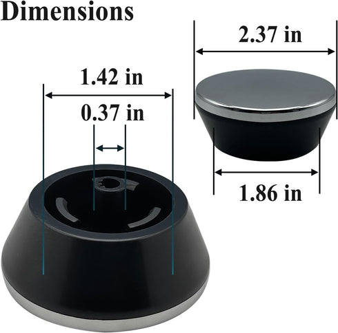 AEZ73913401 Knob Assembly, Fits Washers and Dryers, Chrome