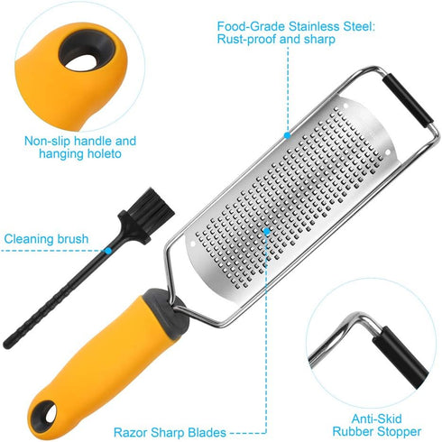 Pro Zester Grater, Lemon Parmesan Chocolate Zester with Razor-Sharp Stainless Steel Blade