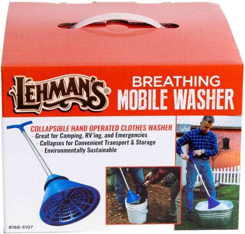 Lehman's Manual Clothes Washer Plunger - Portable Agitator for Bucket, Sink, or Tub - Wash Without Electricity