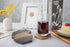 Set 4Pcs WLWNWFT Wood Black Marble Coasters for Drinks, Modern Rustic Acacia Hexagon Coaster Decorative Bar Coaster
