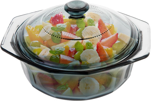 Mini Glass Casserole Dish with Lid, Oven Safe, Microwave Safe, Round Casserole Cookware with Handles, 33.08oz