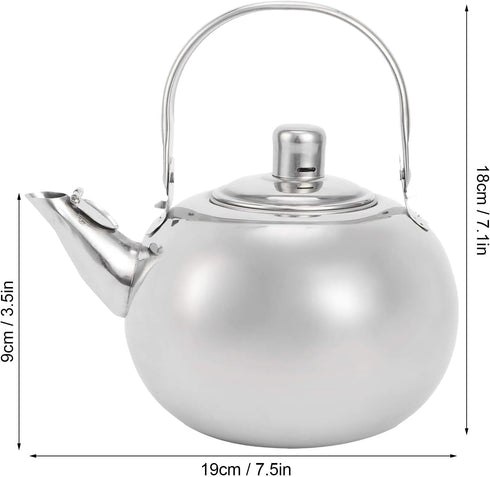 Tea Kettle for Stovetop,Stainless Steel Teapot Flat Bottom Induction Cooker Water Kettle Tea Pot with Filter(Silver 14CM) by Yosoo
