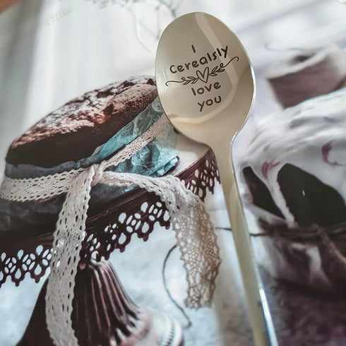 I Cerealsly Love You Gift Spoons for Husband Wife, Christmas Birthday Gifts for Cereal Lover