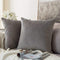 MIULEE 24x24 Inch Euro Sham Velvet Pillow Covers, Set of 2 Large