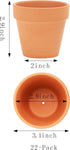 Yishang 3 Inch Small Terracotta Clay Pots, Pack of 22 Mini Hand Craft Nursery Plant Pot for Home Garden
