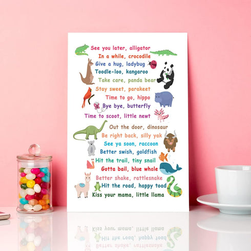 JANLAN Decor(12 15 Inch) See You Later Alligator Canvas Wall Art,Funny Alligator Canvas Framed Animal Wall Art