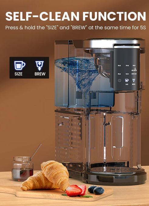 2 1 40 Oz 5 6-14 Oz, Electactic Single Serve Coffee Maker, in Kcup Pod & Ground Coffee Brewer, Removable Water Tank