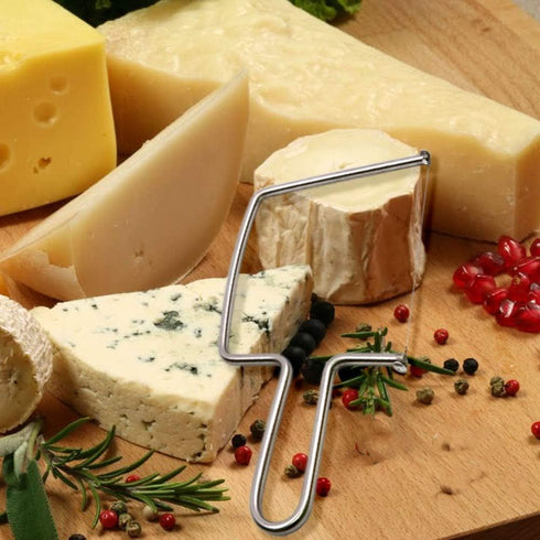 Aeon Design Cheese Slicer/Cutter with Extra 2 Wires - Stainless Steel Kitchen Tool for Hard Cheeses