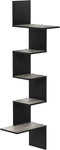 Furinno Rossi Wall Mounted Shelves, 5-Tier Rectangle, French Oak Grey/Black