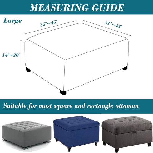HFCNMY Ottoman Cover,Stretch Velvet Square Ottoman Cover Thick Ottoman Slipcover Square Washable Storage Foot Stool